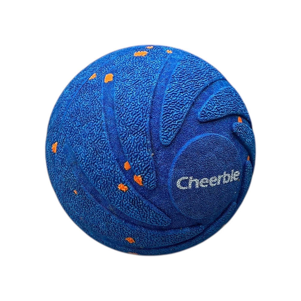 Cheerble Blue Textured Massage Ball with Orange Dots